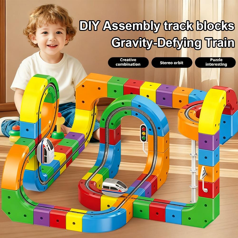 Diy Electronics Toys - ชุดประกอบรางรถไฟวิเศษ DIY ของเล่นเสริมพัฒนาการ สร้างสรรค์รูปทรงได้หลากหลาย พร้อมรางรถไฟอิเล็กทรอนิกส์