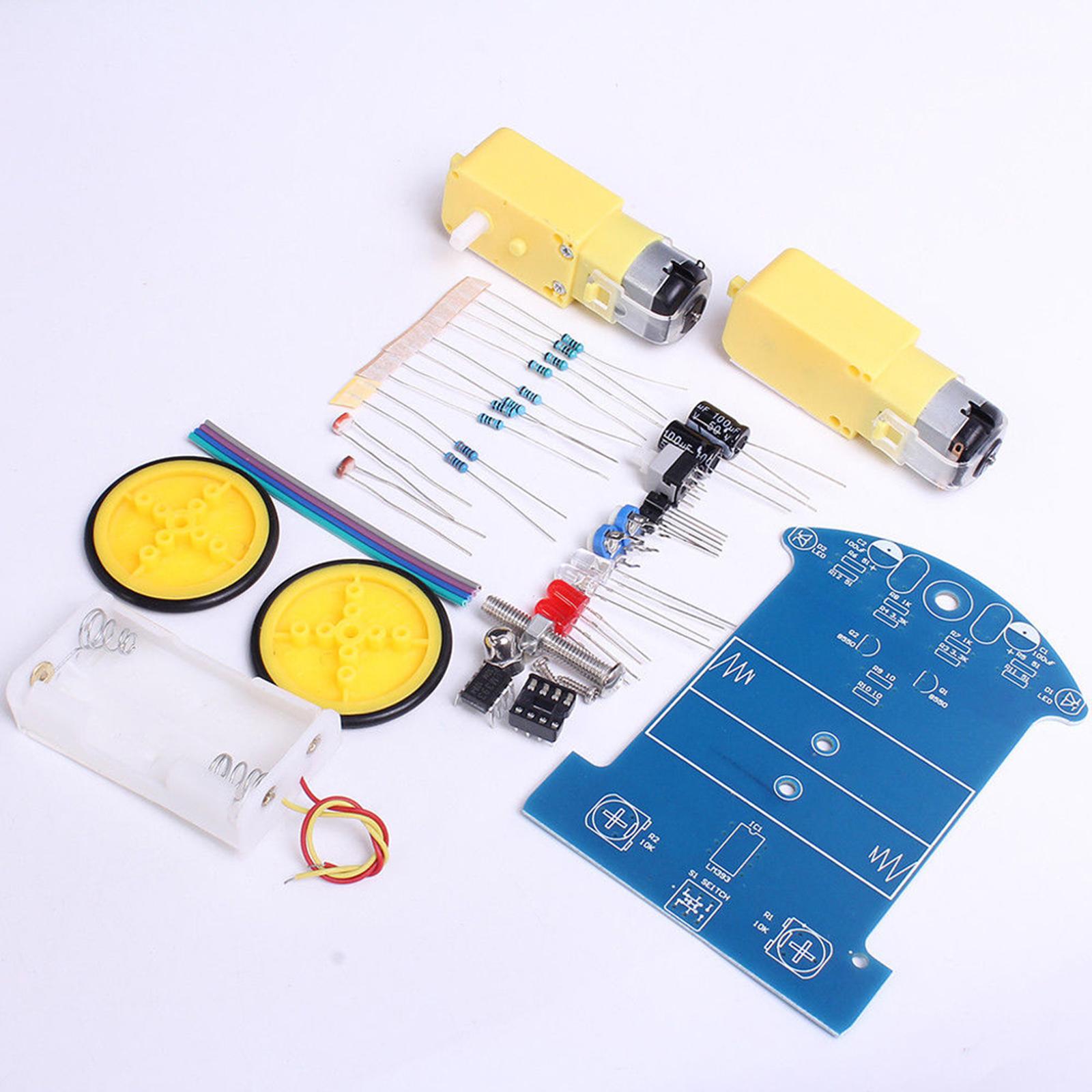 Learn Diy Electronics - ชุดรถหุ่นยนต์อัจฉริยะ DIY ของเล่นอิเล็กทรอนิกส์ แข็งแรง ทนทาน ชุดรถติดตามเส้นอัจฉริยะ