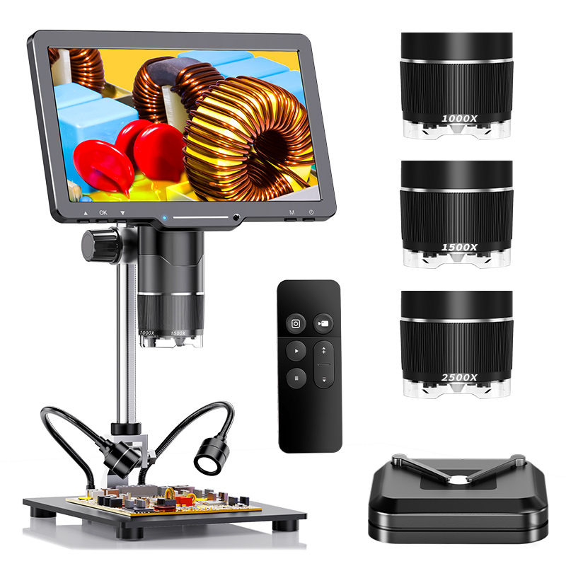 Diy Electronics Videos - 2500X HDMI กล้องจุลทรรศน์ดิจิตอล 3 เลนส์ 2K