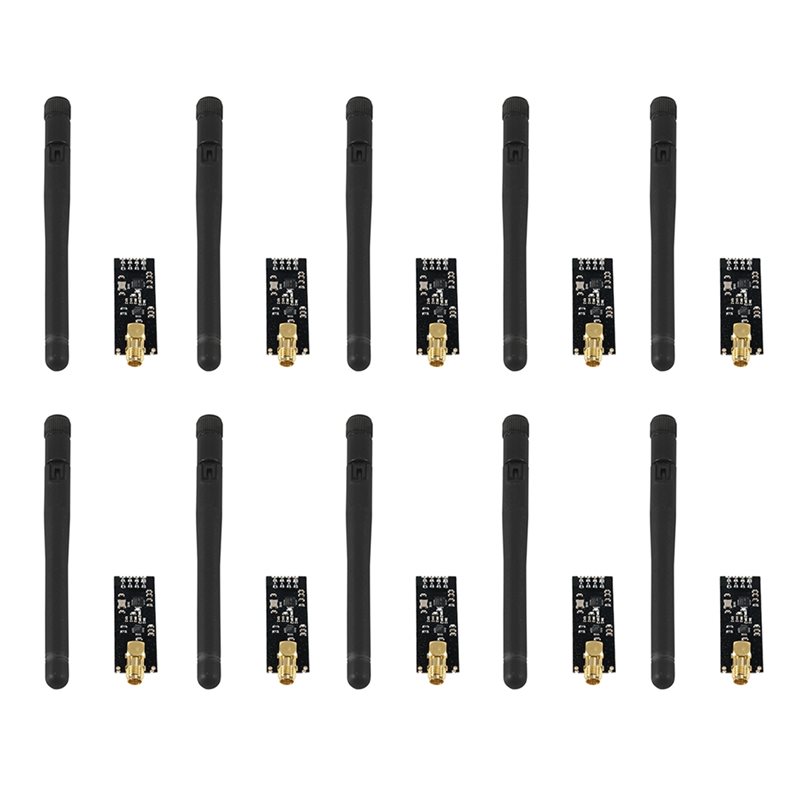 Nrf24L01 Module Wireless - โมดูลรับส่งสัญญาณไร้สายพร้อมเสาอากาศ 10 ชิ้น NRF24L01+ PA+ LNA